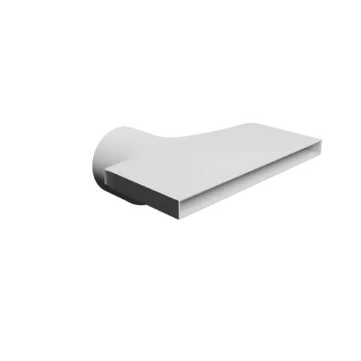 Round-to-Rectangular Tube Adapter STL file ⌀100 mm to 250×16 mm, thickness 2 mm + offset