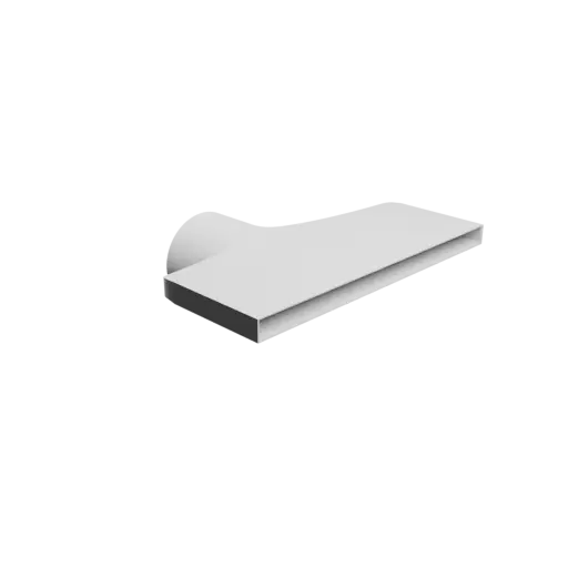 Round-to-Rectangular Tube Adapter STL file ⌀100 mm to 300×16 mm, thickness 2 mm + offset