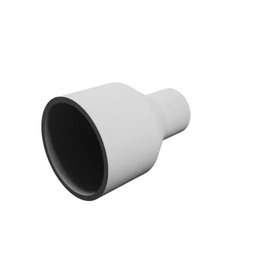 Tube adapter STL file ⌀ 46–25 mm (Length: 67 mm)