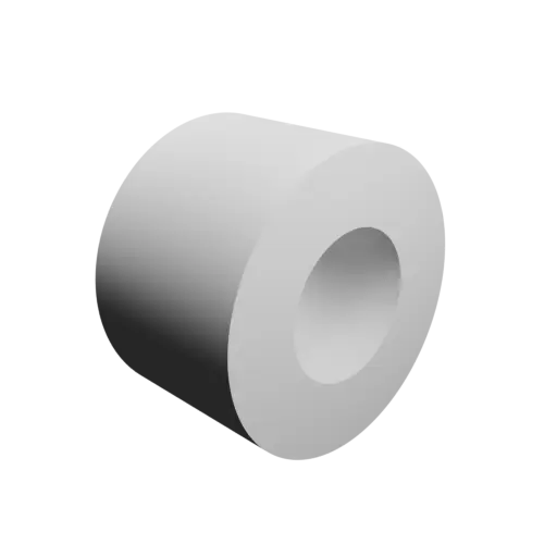 hollow tube STL file OD 16 mm, ID 8 mm, length 10 mm