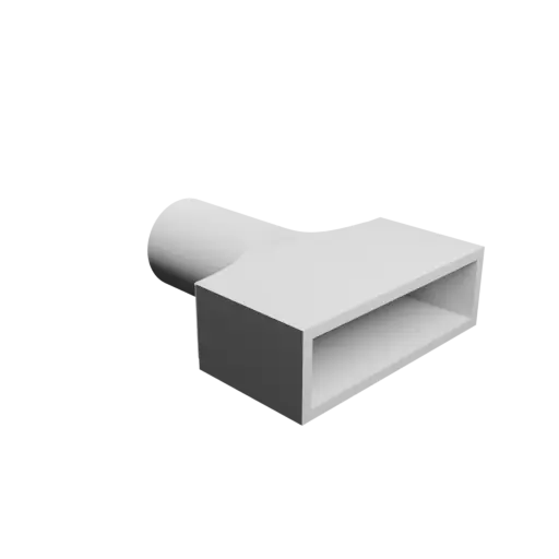 Round-to-Rectangular Tube Adapter STL 3D file ⌀40 mm to 92×25 mm, thickness 4 mm