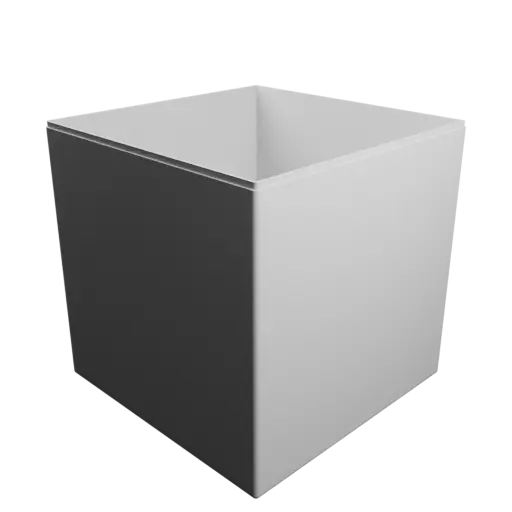 cubic box with lid STL file – 200×200×200 mm, wall thickness 2 mm