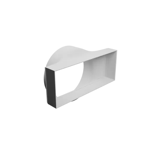 Round-to-Rectangular Tube Adapter STL file ⌀150 mm to 216×86 mm, thickness 2 mm + offset