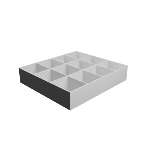 Multi-compartment box STL 3D file: 12 compartments of 77×64×51 mm