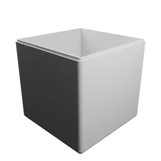 cubic box with lid STL file – 175×175×175 mm, wall thickness 6 mm
