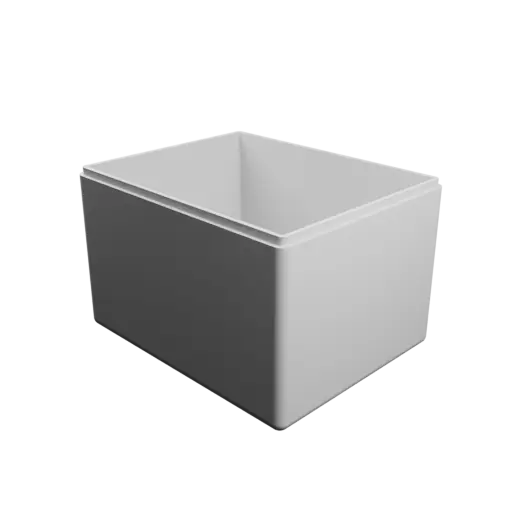 rectangular-base box with lid STL file – 150×120×100 mm, wall thickness 4 mm