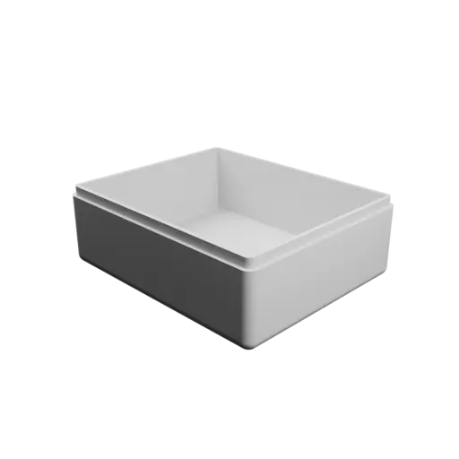 rectangular-base box with lid STL file – 104×86×40 mm, wall thickness 3 mm