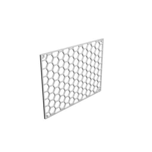 Honeycomb grille STL file, center-to-center: 120x90mm, mesh: 10mm - Ø3mm