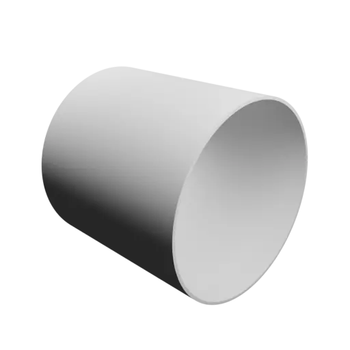 hollow tube STL file OD 206 mm, ID 200 mm, length 200 mm