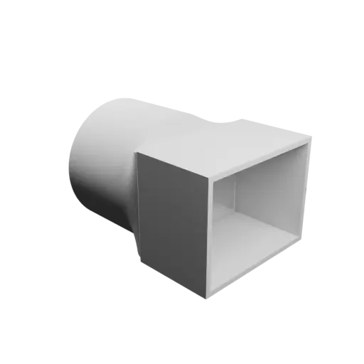 Round-to-Rectangular Tube Adapter STL file ⌀82 mm to 80×60 mm, thickness 3 mm