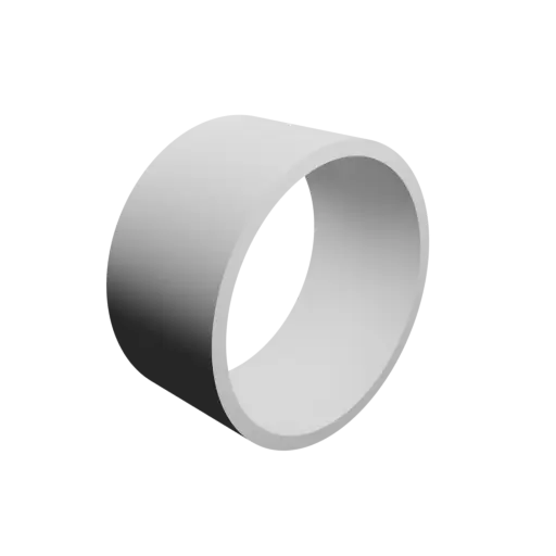 hollow tube STL 3D file OD 30 mm, ID 27 mm, length 15 mm