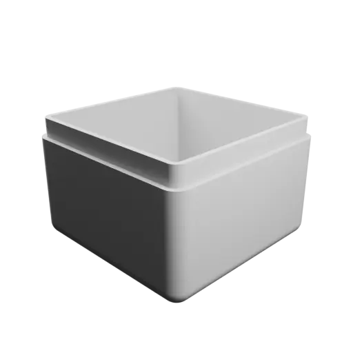 square box with lid STL 3D model – 40×40×30 mm, wall thickness 2 mm
