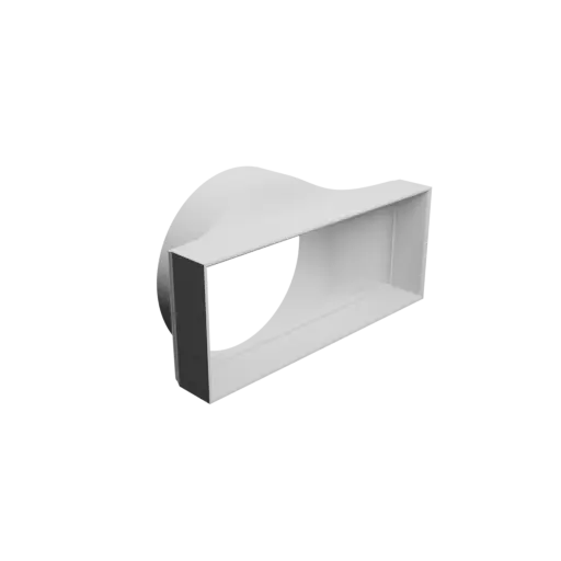 Round-to-Rectangular Tube Adapter STL 3D file ⌀150 mm to 216×86 mm, thickness 3 mm + offset