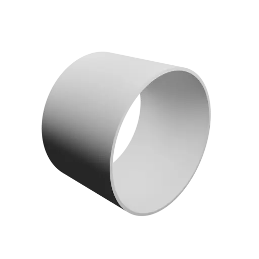 hollow tube STL file OD 84 mm, ID 80.6 mm, length 58 mm