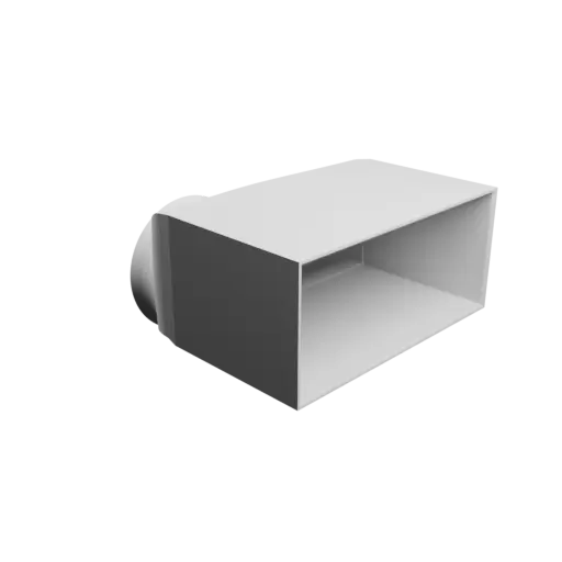 Round-to-Rectangular Tube Adapter STL 3D file ⌀102 mm to 170×75 mm, thickness 3 mm + offset