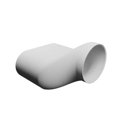 Oval duct transition fitting STL file 170x75 mm to 96.1x96 mm – transition: 60 mm