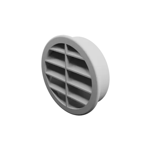 Round air vent STL 3D file ∅ 80 mm, slat angle: 45° with central reinforcement
