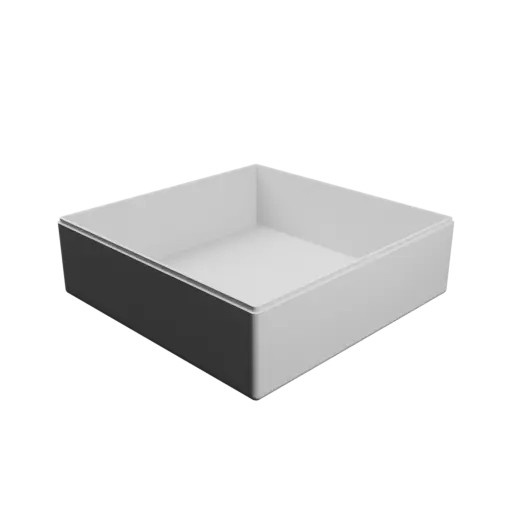 square box with lid STL 3D model – 250×250×80 mm, wall thickness 4 mm