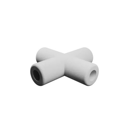 distribution manifold 4 ways STL 3D model – Outer diameter 8 mm, wall thickness 2 mm