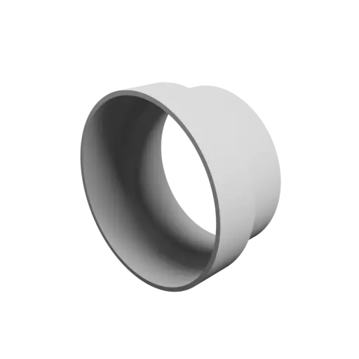 Tubing adapter STL 3D file ⌀ 125–110 mm (Length: 65 mm)