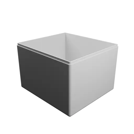 rectangular box with lid STL 3D file – 146×133×102 mm, wall thickness 3 mm