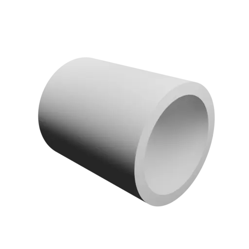 hollow tube STL 3D model OD 5.2 mm, ID 4.2 mm, length 6.2 mm