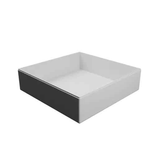 square-base box with lid STL 3D file – 300×300×85 mm, wall thickness 3 mm