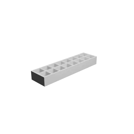 Boîte à compartiments avec codes couleurs : 16 compartiments de 25×25×25 mm