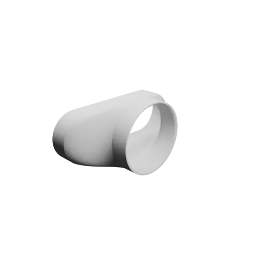 Hose-shaped reducer STL file 152x50 mm to 76x75 mm – transition: 30 mm