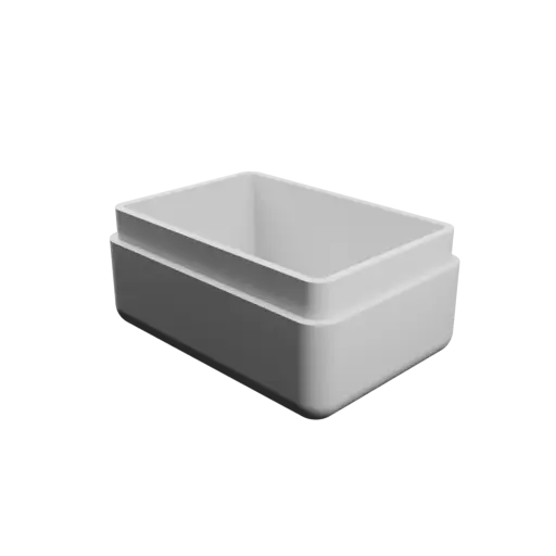 rectangular-base box with lid STL 3D model – 37×26×20 mm, wall thickness 2 mm