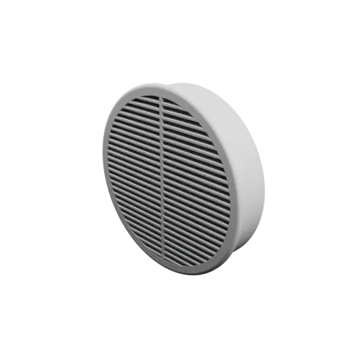 Round air vent STL file ∅ 104 mm, slat angle: 10° with central reinforcement