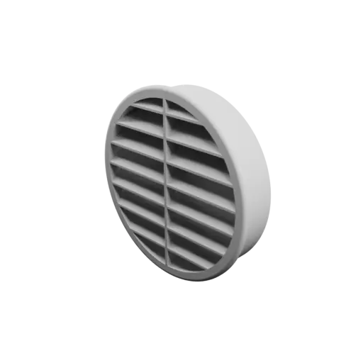 Round air vent STL 3D file ∅ 104 mm, slat angle: 40° with central reinforcement