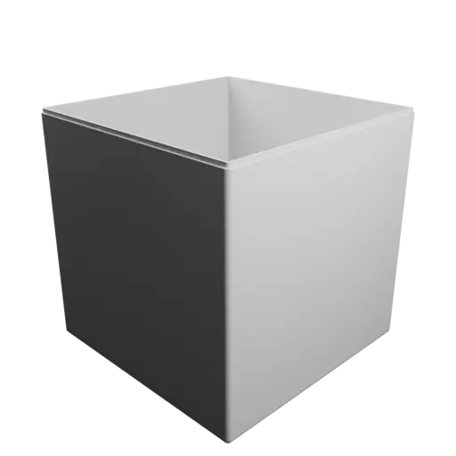 cubic box with lid STL file – 230×230×230 mm, wall thickness 3 mm