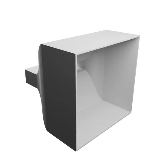 modèle 3D STL Adaptateur de tube rectangulaire 171x32mm vers 209x209mm - transition: 55mm
