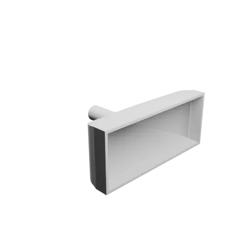 Round-to-Rectangular Tube Adapter STL file ⌀32 mm to 250×100 mm, thickness 5 mm