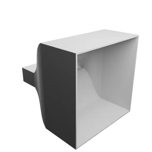 modèle 3D STL Adaptateur de conduit rectangulaire 171x32mm vers 200x200mm - transition: 55mm