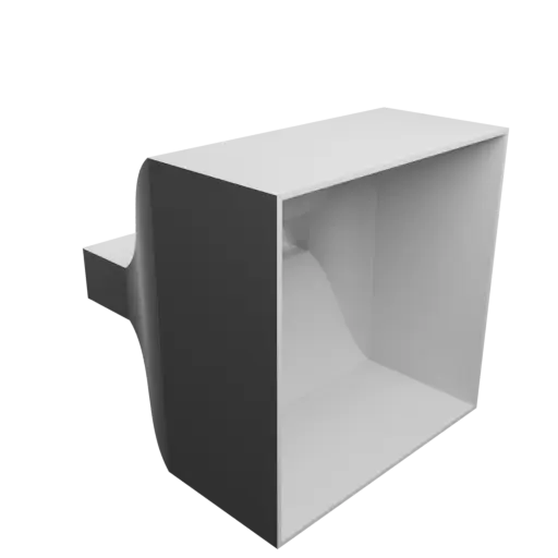 fichier 3D STL Adaptateur de tuyau rectangulaire 171x32mm vers 202x202mm - transition: 55mm