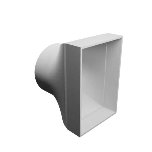 Round-to-Rectangular Tube Adapter STL 3D file ⌀100 mm to 96×145 mm, thickness 3 mm