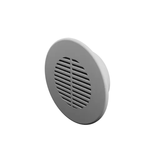 Round air vent STL 3D file ∅ 60 mm, slat angle: 10° with central reinforcement