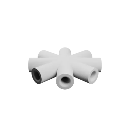 multi-tubes fitting 8 tubes STL 3D model – Outer diameter 24 mm, wall thickness 6 mm