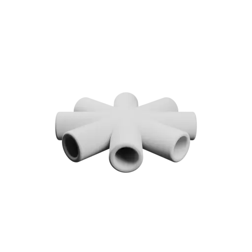 multi-tubes connector 8 tubes STL 3D file – Outer diameter 18 mm, wall thickness 3 mm