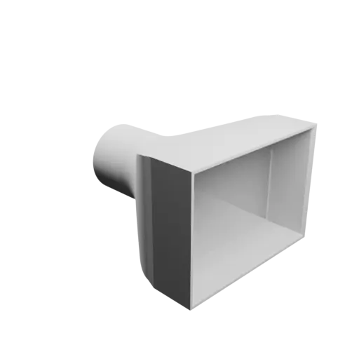 Round-to-Rectangular Tube Adapter STL 3D file ⌀30 mm to 65.8×45.8 mm, thickness 2 mm