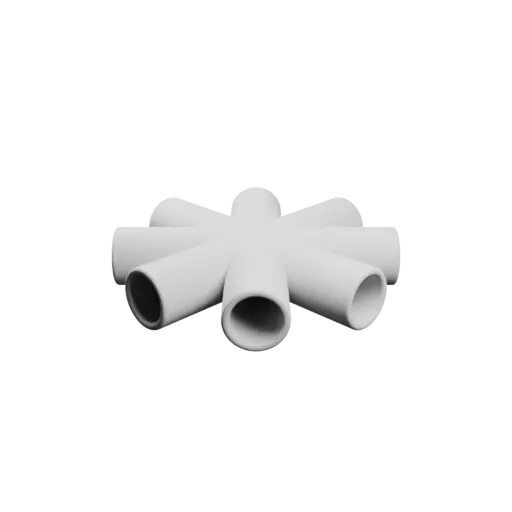 8 hoses connector STL 3D model – Outer diameter 28 mm, wall thickness 3.25 mm