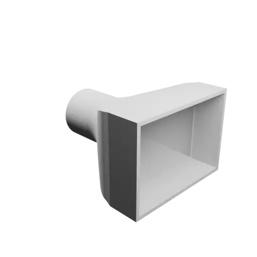 Round-to-Rectangular Tube Adapter STL file ⌀30 mm to 65.8×45.8 mm, thickness 2 mm