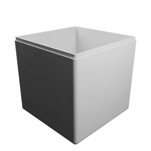 cube box with lid STL 3D file – 108×108×108 mm, wall thickness 3 mm