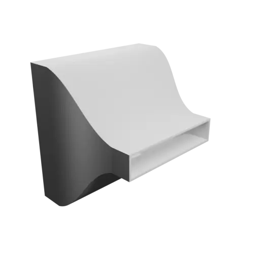 fichier STL Adaptateur de tube rectangulaire 210.9x210.9mm vers 168x31.7mm - transition: 100mm