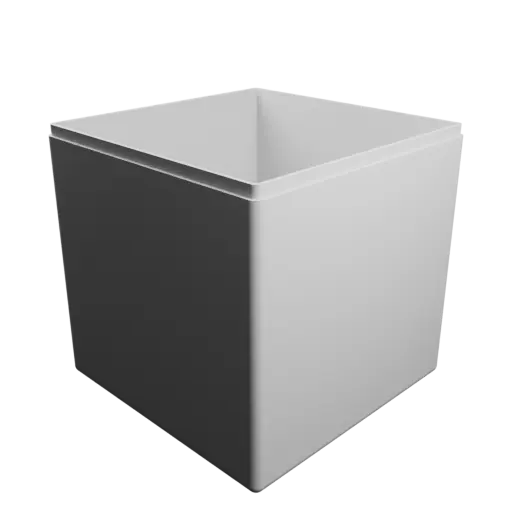 cube box with lid STL 3D model – 104×104×104 mm, wall thickness 2 mm