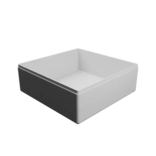 square box with lid STL file – 124×124×47 mm, wall thickness 2 mm