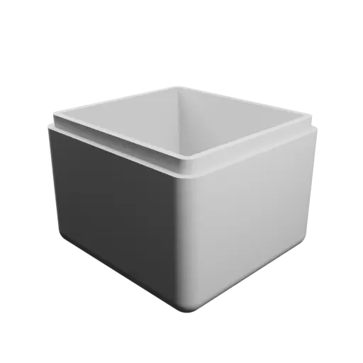 rectangular box with lid STL 3D file – 64×60×51 mm, wall thickness 4 mm