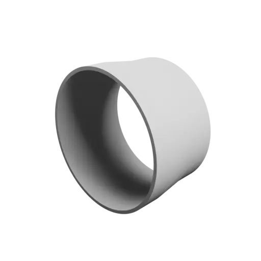 Tube adapter STL 3D file ⌀ 121–114 mm (Length: 70 mm)